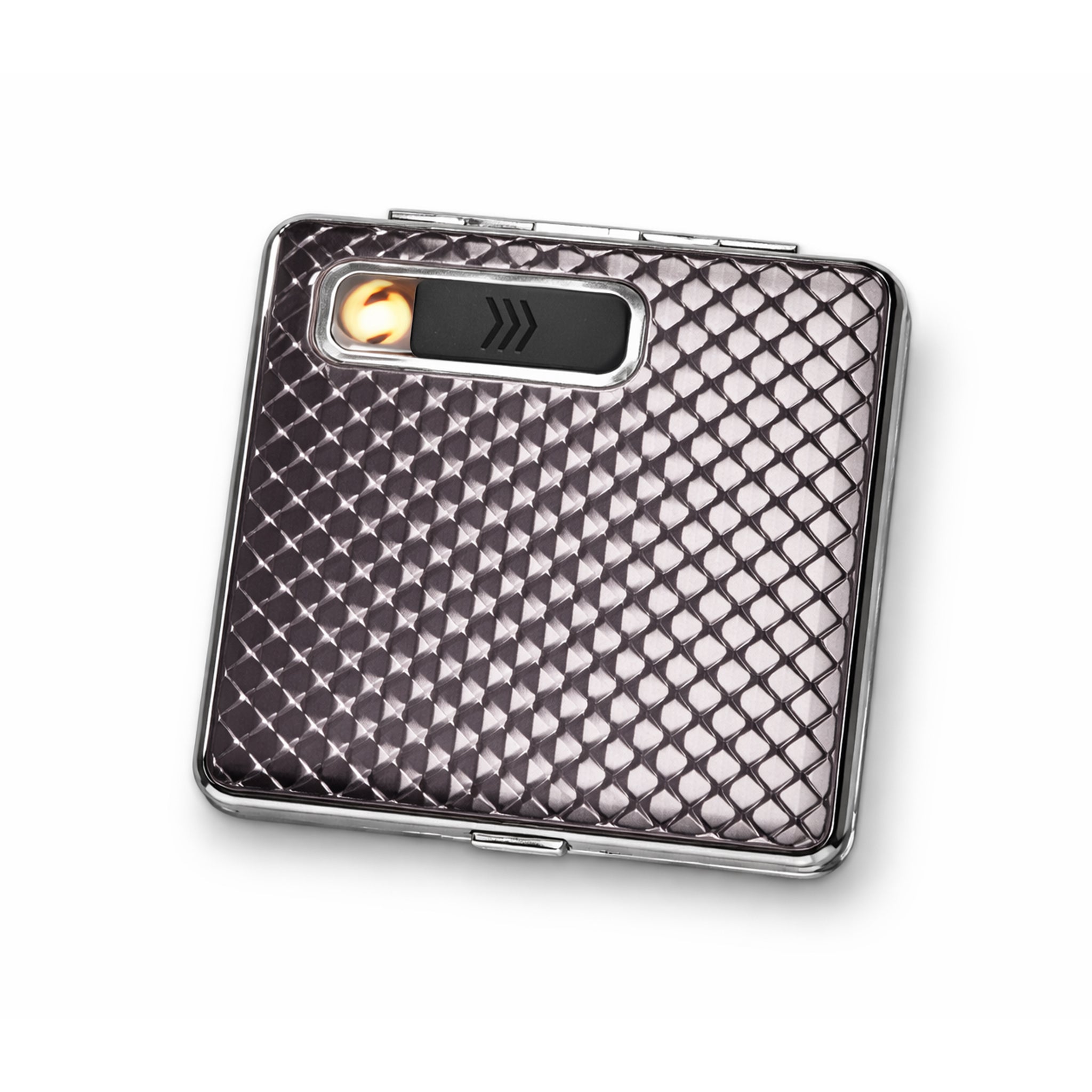 Cigarette box with lighter rechargable