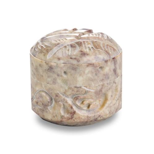 Box Stone carved lotus