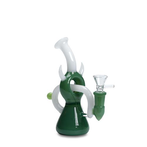 Pipe glass green white design 220 mm.