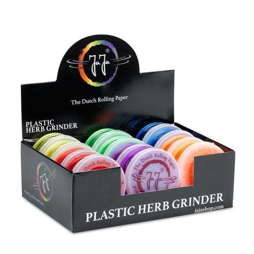 Grinder plastic JaJa hard/soft cap in display 12 pcs.