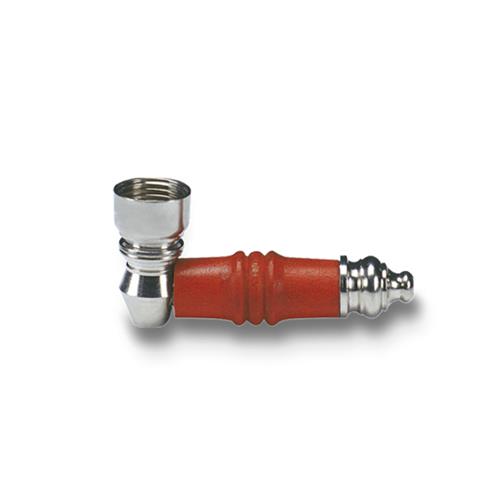 Pipe wood red metal head 70 mm.