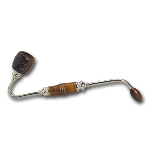 Pipe brown wood wooden head curved 190 mm.