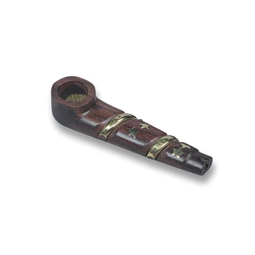 Pipe wood gold stars 90 mm.