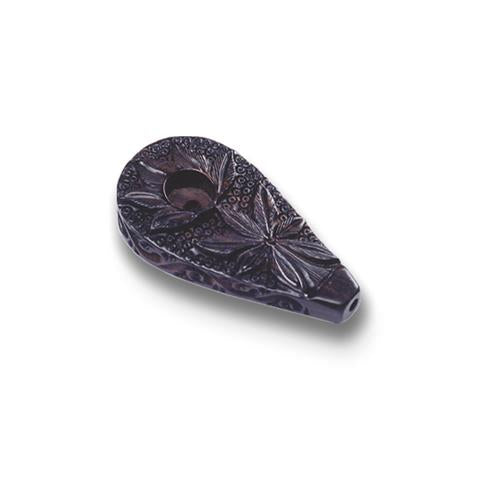 Pipe wood leaf carved 80 mm.