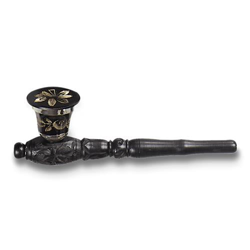 Pipe wood brass flower fantasy 160 mm.