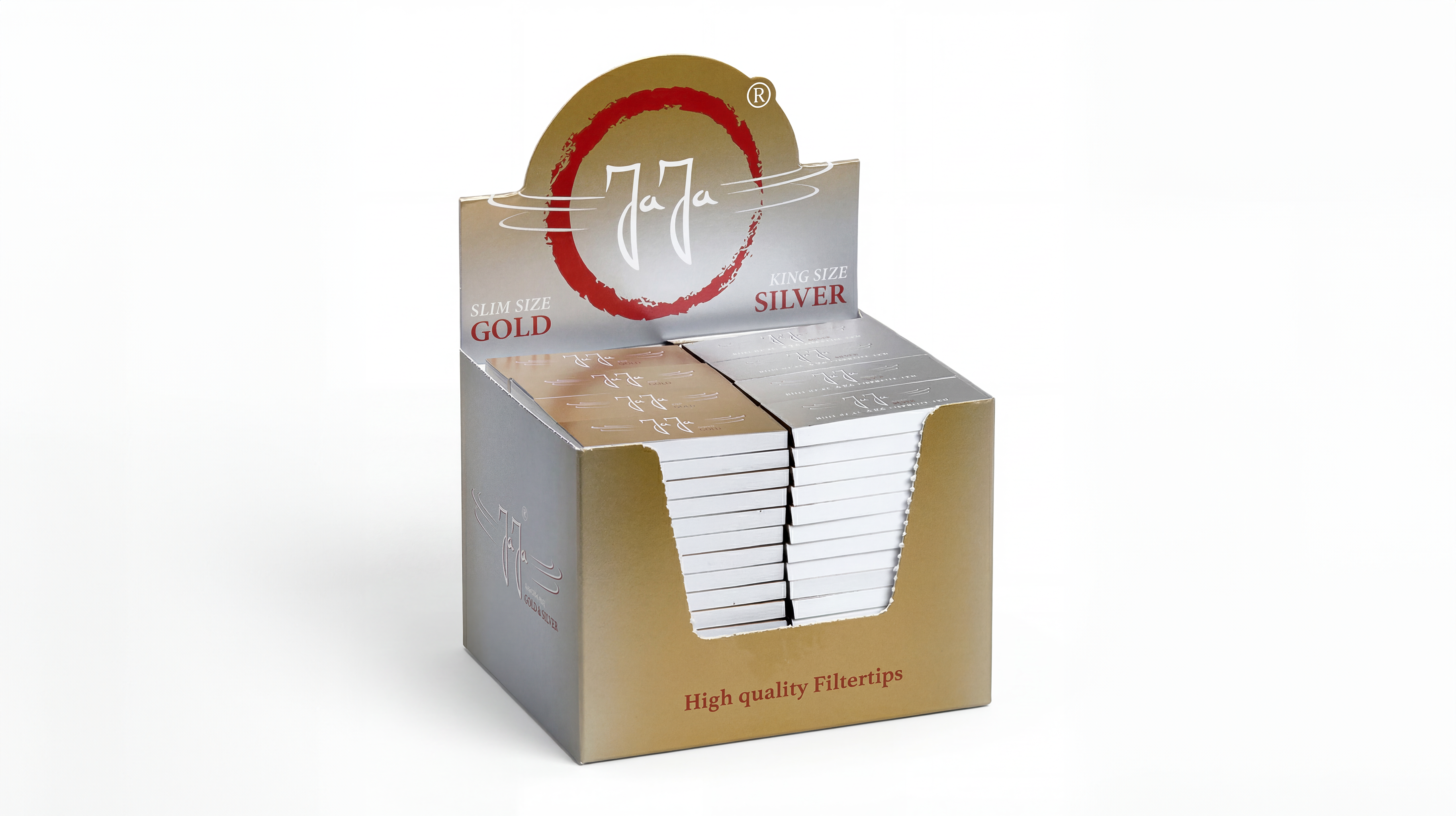 JaJa Filtertips thick booklet silver & gold 144 pcs.