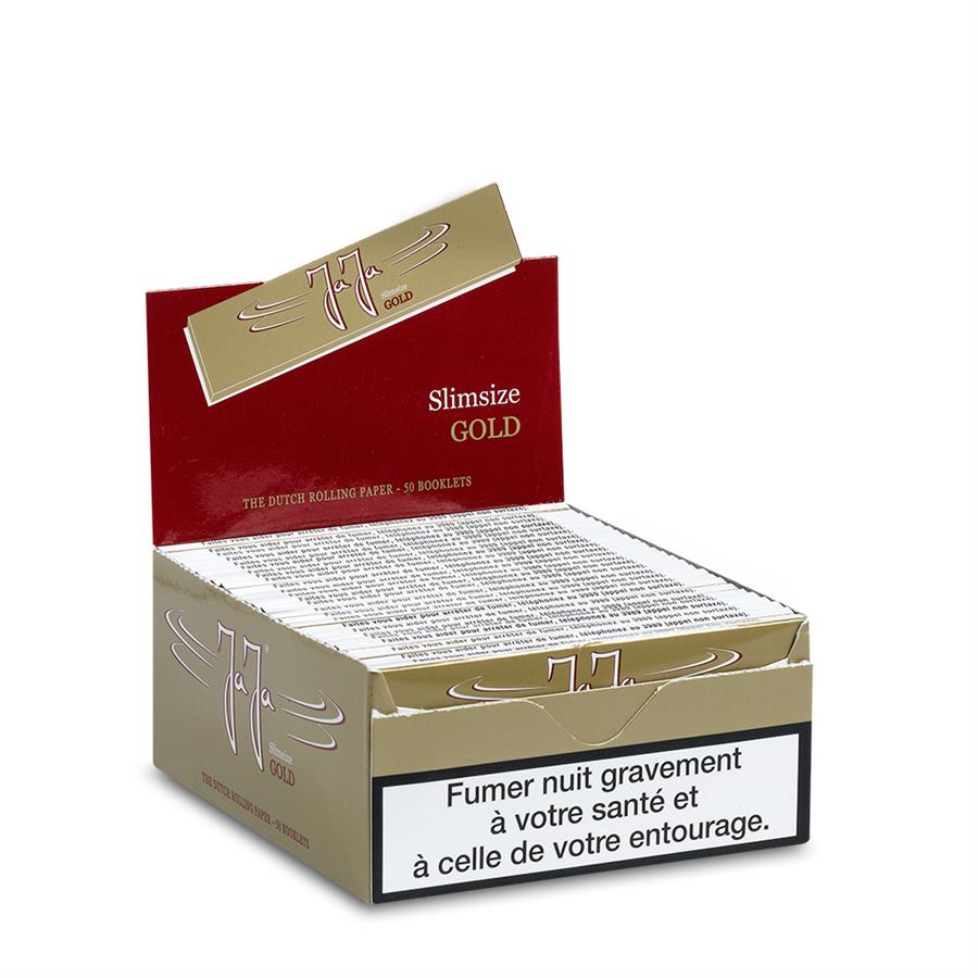 JaJa French warning text Gold King Size Slim 50 pcs.